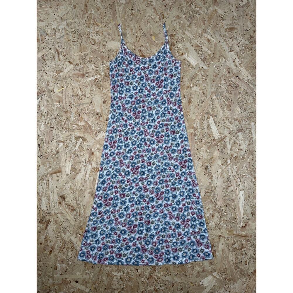 VTG Tickets Clothing Ribbed Floral Dress Y2K 90s 13/14